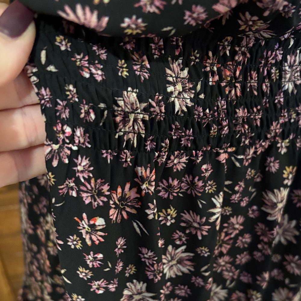 Nanette Lepore Black and Pink Floral Midi Dress - Picture 4 of 7